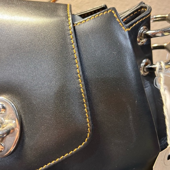 Vintage Y2K Gorgeous 2005 Tanner Krolle Cutter Leather Bag Silver Metal Hardware - Picture 7 of 17